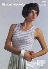 Richard Poppleton 2350 Summer Top DK 32-38" Vintage Knitting Pattern
