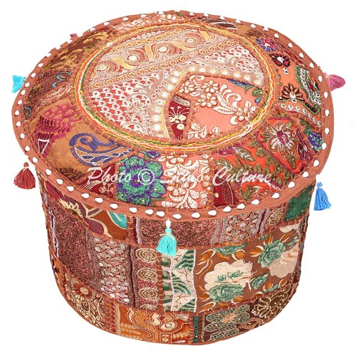 Footstool pouffe cotton - pouffe,