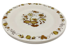 4x Vintage Arc Arcopal France Brown Onion Milk Glass Dinner Plates 26cm