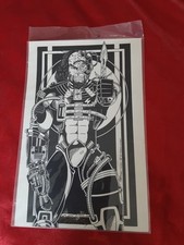 Signed by artist Dire Wolf Print Of A Star Trek Klingon in comic book style