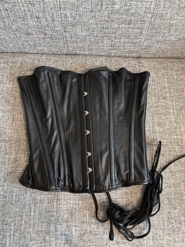 Leather overbust boned closet - boned,
