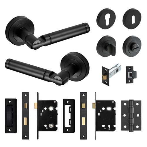 Matt black internal door lever - internal,