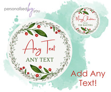 PERSONALISED CUSTOM ROUND PRINTED STICKERS - CHRISTMAS GIFT LABELS