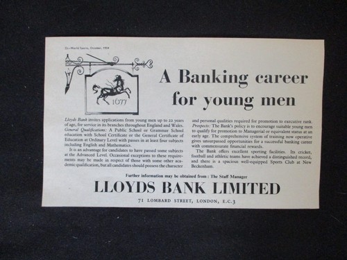 Lloyds bank original 1954 - lloyds, bank: