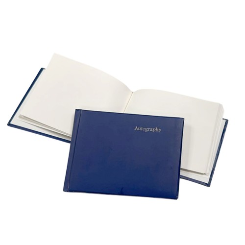 100 pages navy blue - blue, autograph