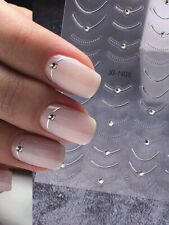 Rhinestone Nail Art Stickers French Line Transfer Self Adhesive Decals Manicure