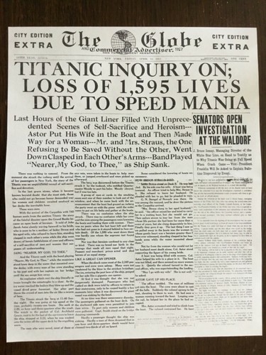 Titanic disaster poster 19th - poster, :