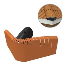 Terracotta Hip End Tile Closer Unit, Dry Roof Fixing to Replace Mortar