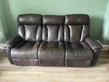3 Seater Leather Genuine Lazyboy power Recliner Sofa