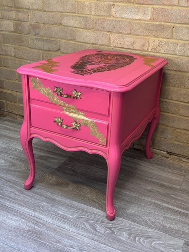 Upcycled small table with - small,
