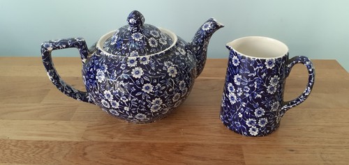 Calico burleigh teapot - burleigh,