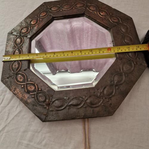 Old harmered copper mirror - harmered,