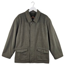 Burberry Mens Coat Green Wool Overcoat Size 42.5 UK Large L