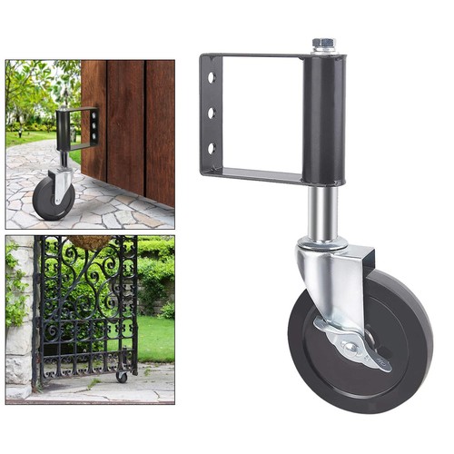 Black rubber swivel caster - black,