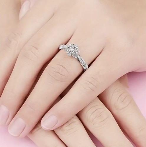 Silver filled shiny engagement - silver,
