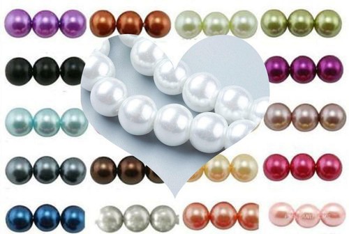 Pearl beads glass round - beads,