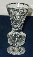 HIGH QUALITY HEAVY VINTAGE LEAD CRYSTAL VASE VERY GOOD CONDITION   6 INCHES TALL