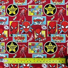 Spider-Man Comic Cotton Fabric Red Quilting Making Craft Scrapbook Sew FS756_1