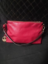 VALENTINA Pink/Fuchsia HandBag Pebble Leather Purse Italy Clean 