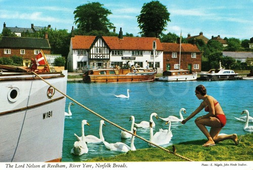 Reedham vtg postcard england - reedham,