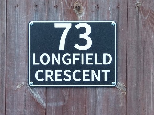 Personalised house name number - name,