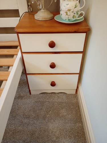 Double bed painted white with - double,