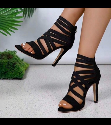 Women black strappy high - women’s,