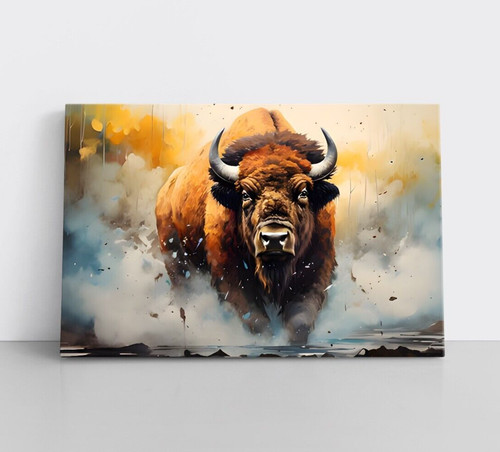 Bison painting canvas wall - canvas,