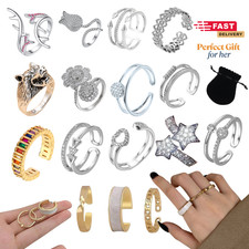 Open Adjustable Crystal Ring