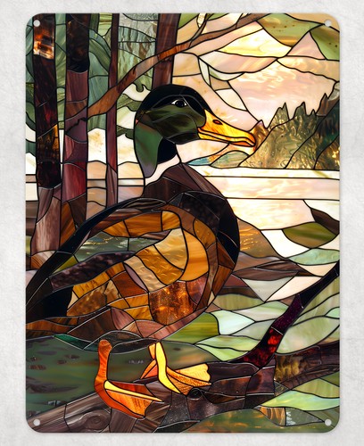 Duck stained glass mosaic - duck,