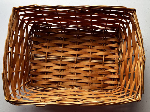 Wicker wood storage basket - wood,