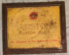 Rare Marstons Brewery Burton's Ales House Of Lords Tin Painted Advertising Sign