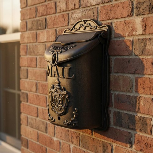 Vintage cast iron mailbox - vintage,