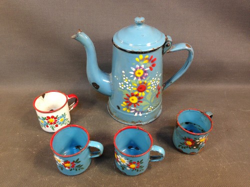 Vintage enamel coffee pot - vintage,