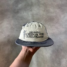 Screen Actors Trucker Hat Mens 6 Panel Adjustable Strap Back Cap Grey White