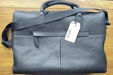 BNWT Kiomi Cow Leather Weekend Hold-all Bag Black 46 x 31 x 23 cm