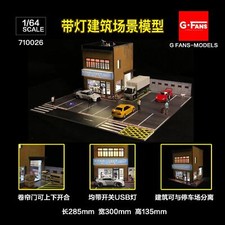 1/64 Diorama Car Garage Model LED Lighting Car Showroom Display Scene Model Gift
