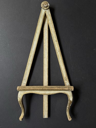 Tall vintage gold wood table - vintage,