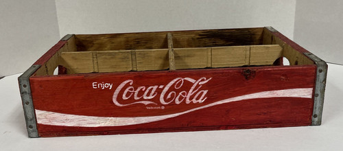 Vintage wooden coke crate red - crate,