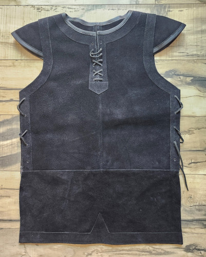 Leather vest viking jacket - leather,