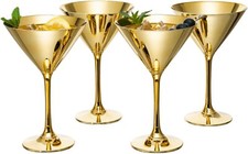 8 oz Gold Martini Glasses