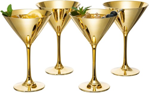 Gold martini glasses - 8,