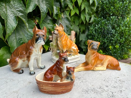 Four vintage dog ornaments - dog, ornaments.