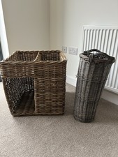 Wicker/Willow/Cane Log And Umbrella Stand/Basket