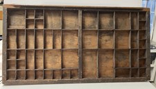 Vintage Wood Printers Drawer Letterpress Type Set Tray Shadow Box Display Case 