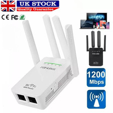 1200Mbps WiFi Signal Extender Range Repeater Booster Internet Amplifier UK Plug