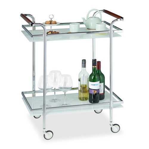 Frosted glass serving - , trolley