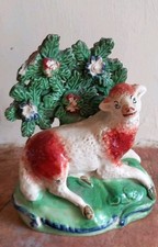 Antique Staffordshire Ewe Sheep lamb Ram  Boccage 5"
