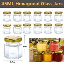 30PCS 45ml Hexagon Glass Jars