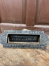 Antique Cast Iron Letter Box Beautiful Ornate Architectural Salvage Rare 